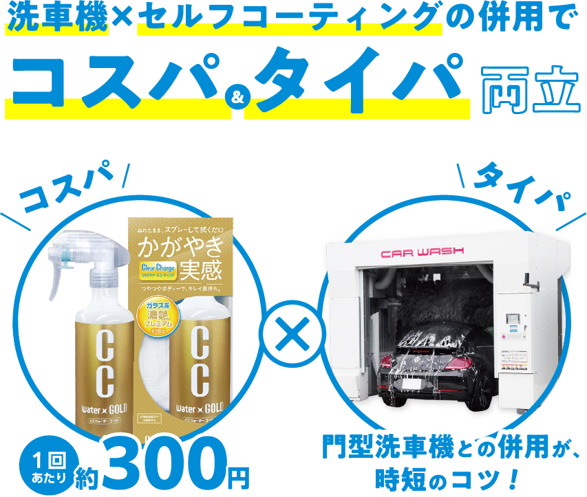 洗車機×セルフコーティングの併用でコスパ＆タイパ両立